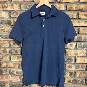 Taylor Stitch Polo Shirt Men's Small 38 Blue Strip Short Sleeve Cotton